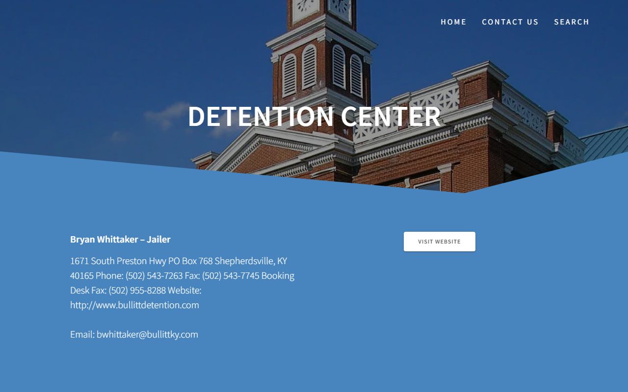 Bullitt County government jail page with detention center information