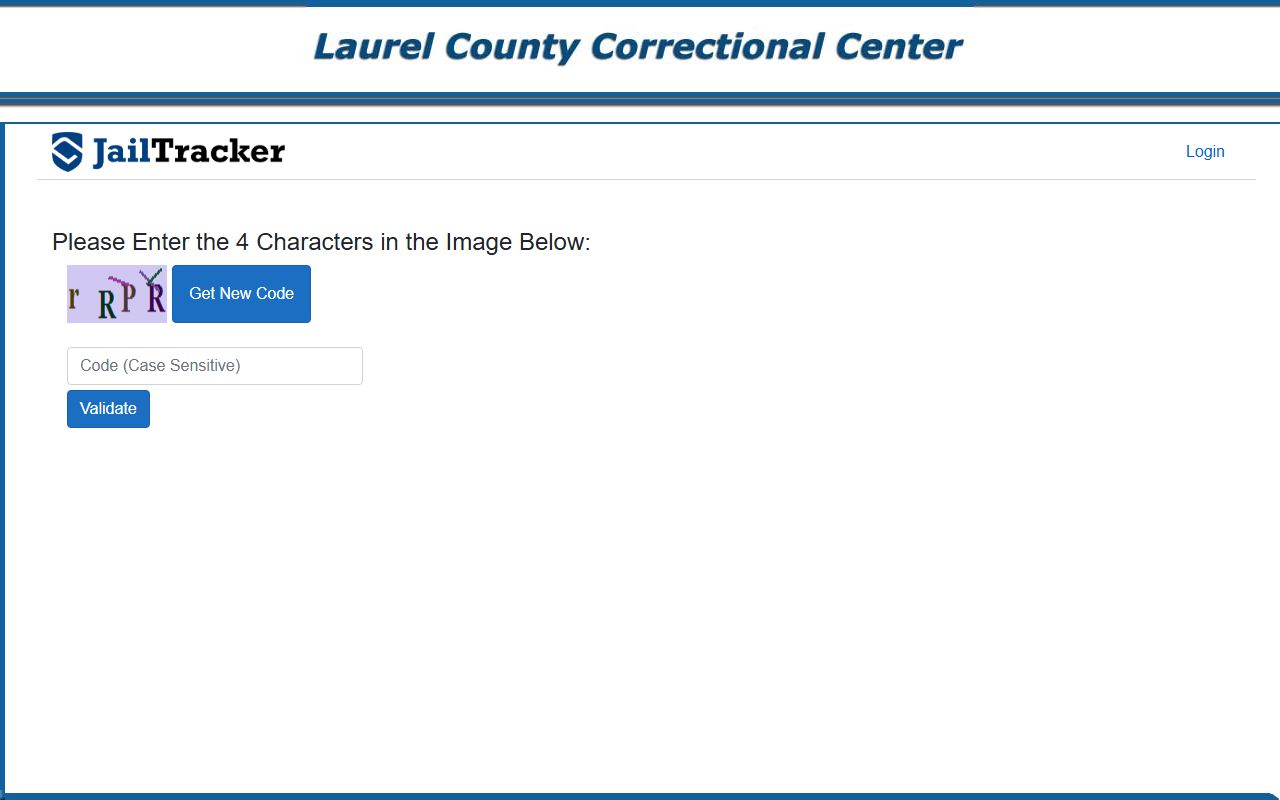 Laurel County Correctional Center inmate list page showing current inmates and booking records