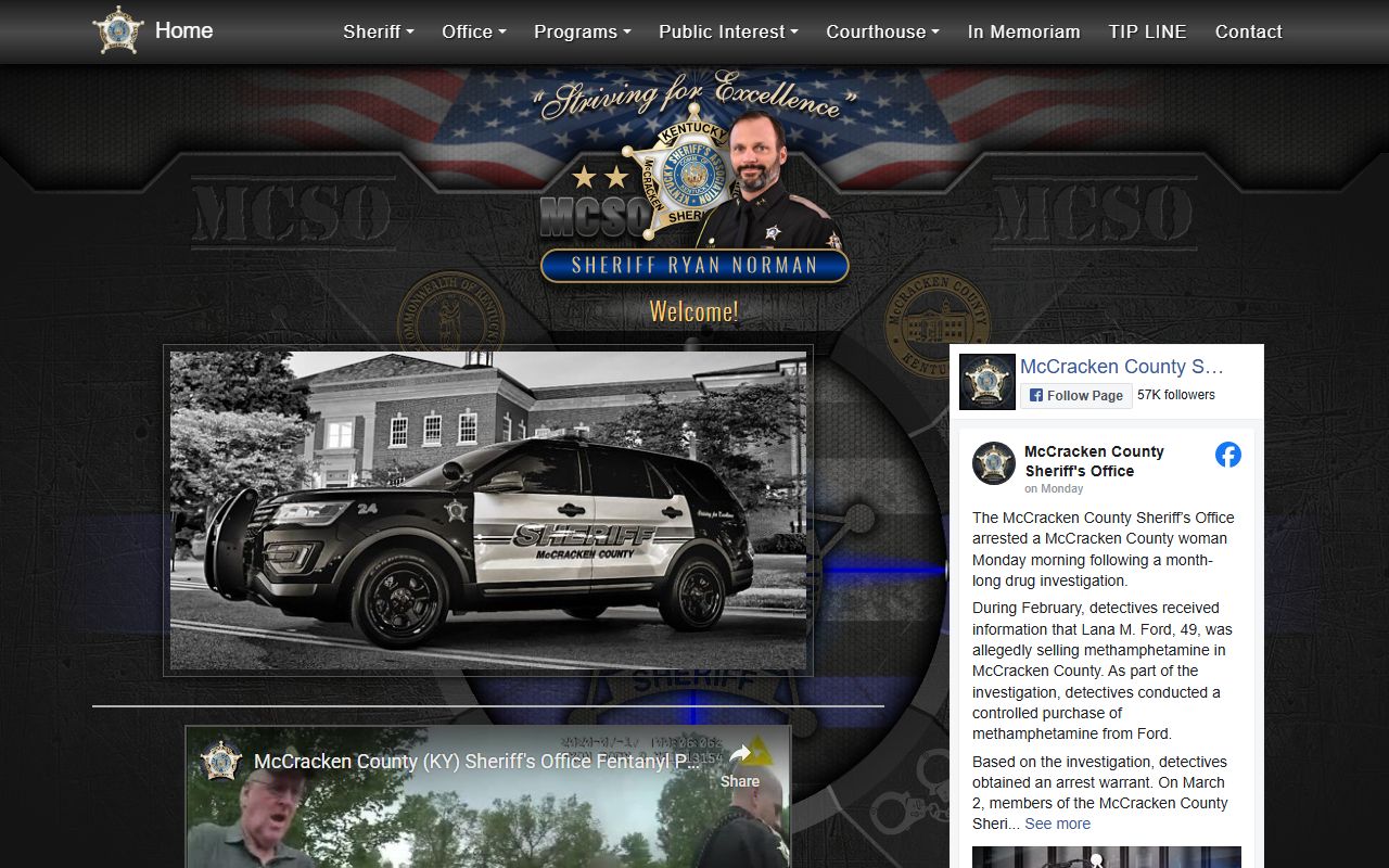 McCracken County Sheriff's Office building and official website information