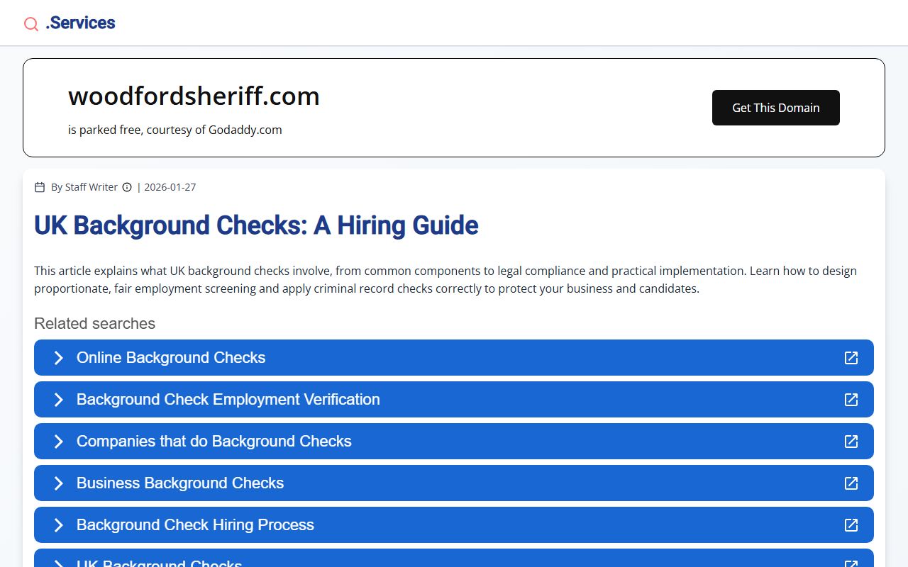 Woodford County Sheriff's Office website showing inmate information and detention center details